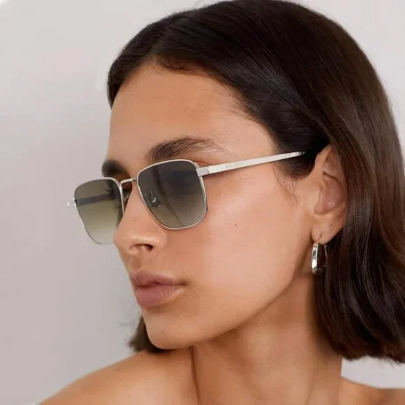 NEW SAINT LAURENT SL 529 002 SILVER GREY UNISEX SUNGLASSES SAINT LAURENT